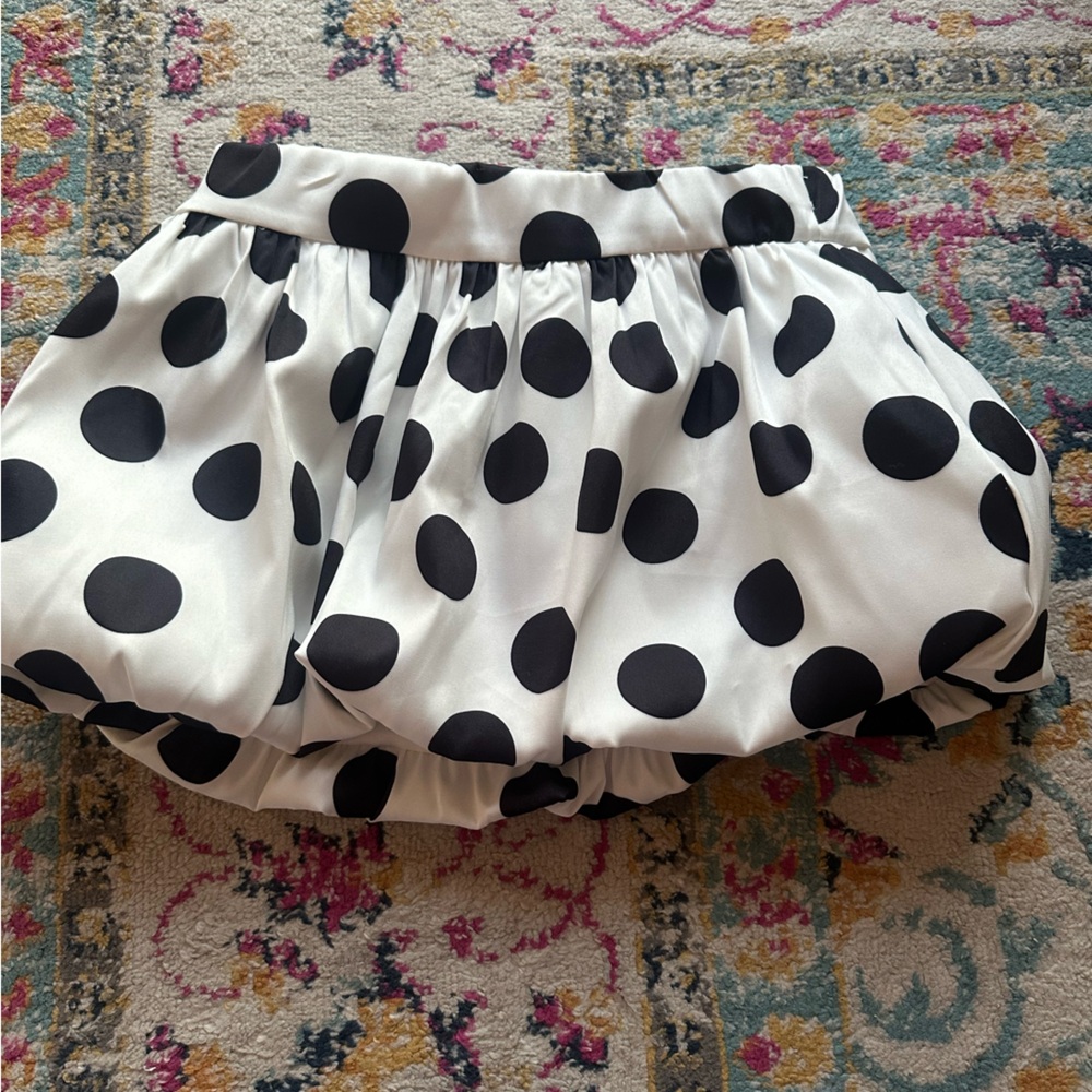 PrettyLittleThing White Polka Dot Bubble Mini Skirt